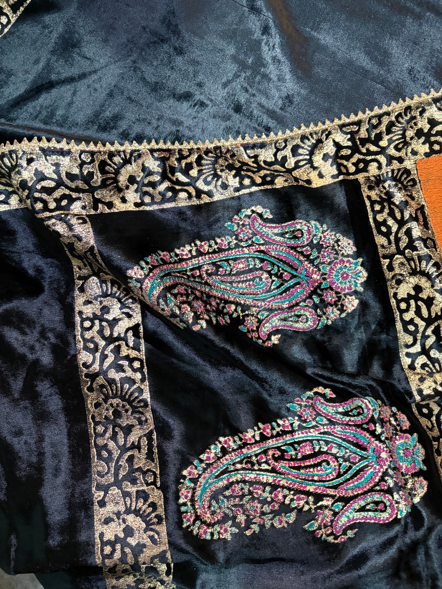 Black velvet shawl