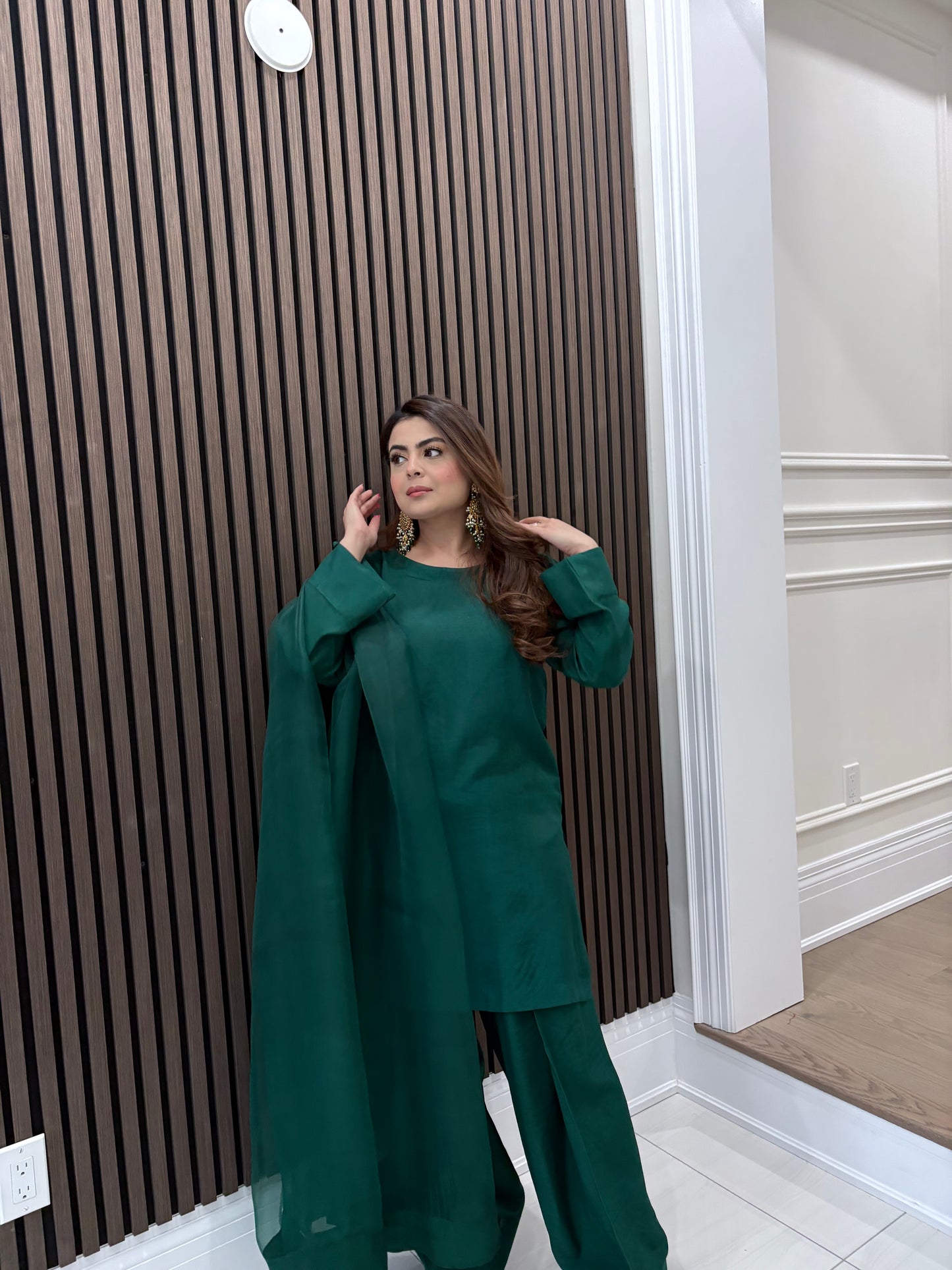 Emerald green farshi shalwar