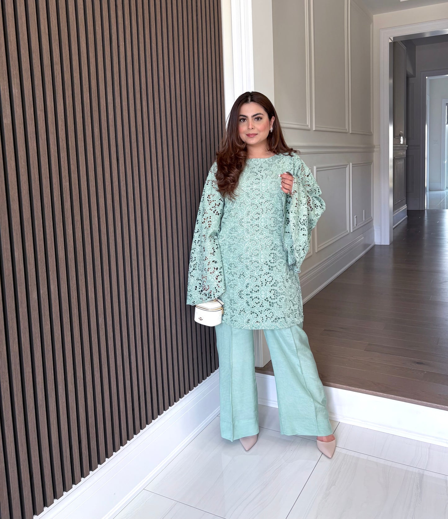Powder blue dentalle