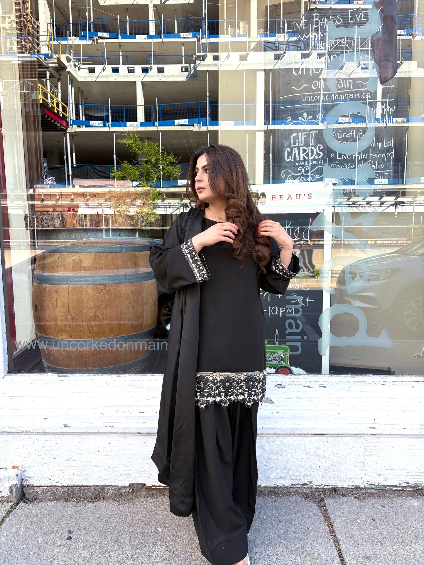 Black embroidered farshi shalwar