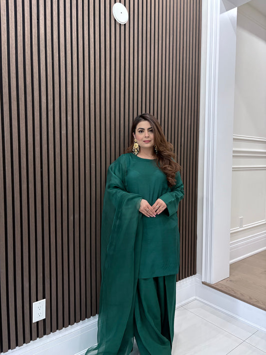 Emerald green farshi shalwar