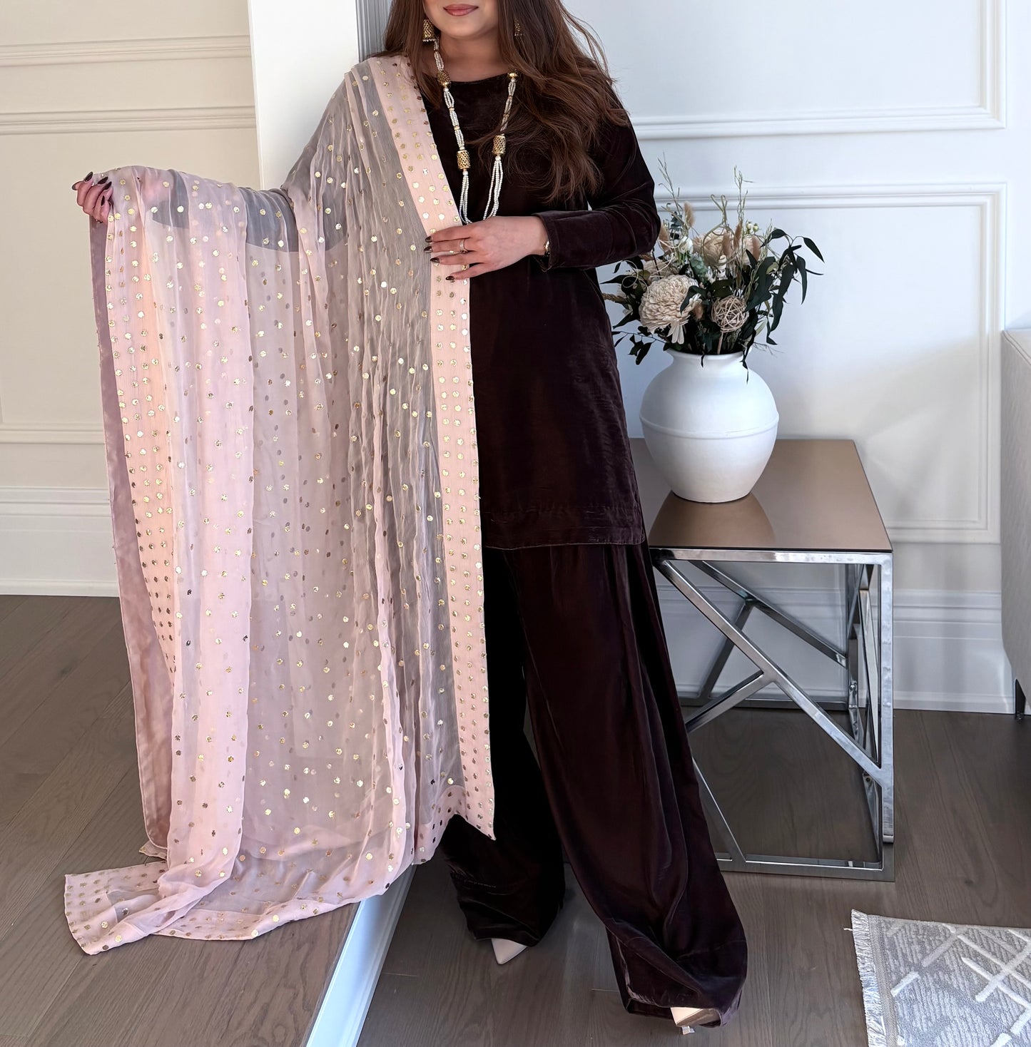 Dark Brown Farshi Shalwar