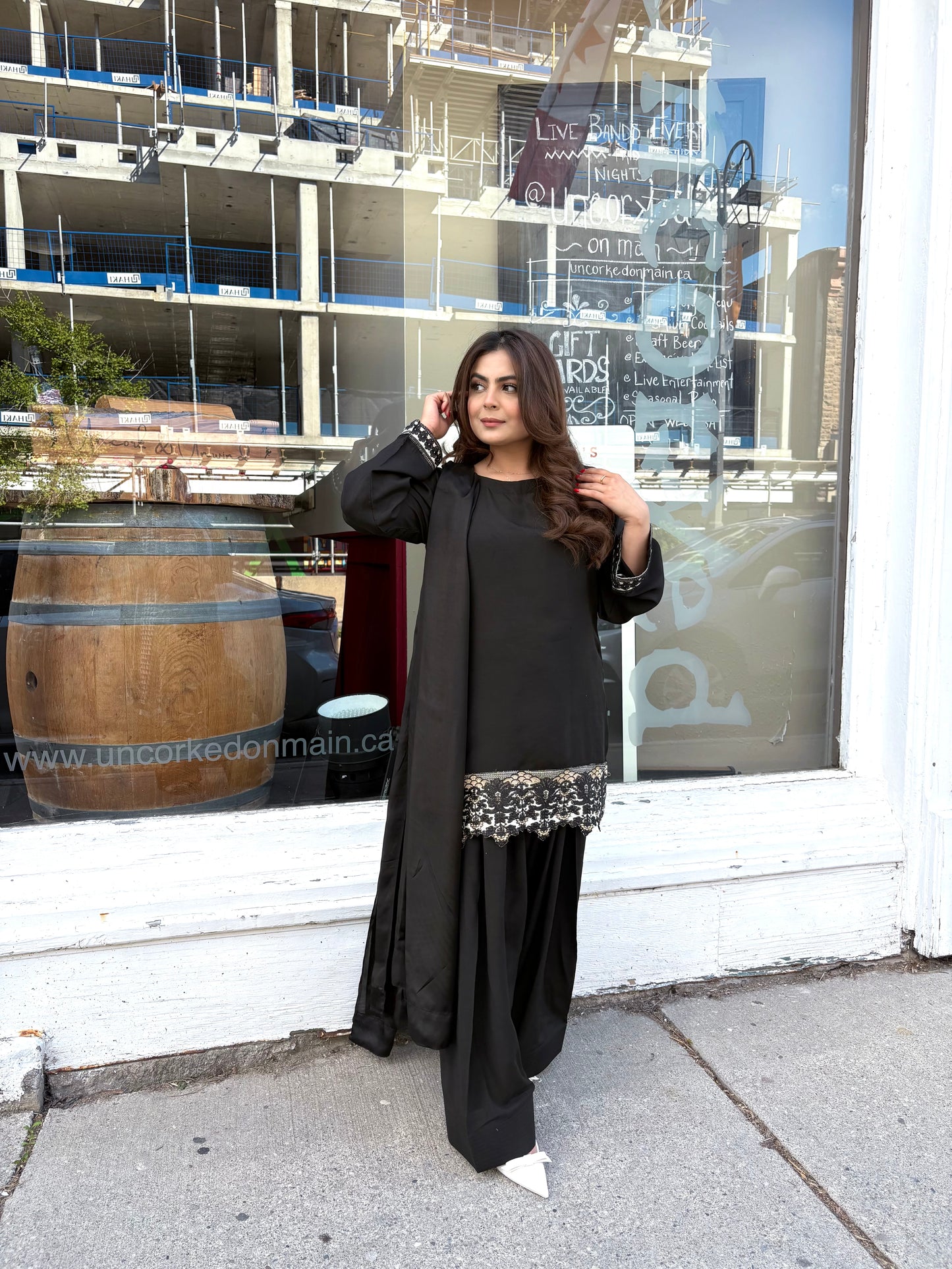 Black embroidered farshi shalwar