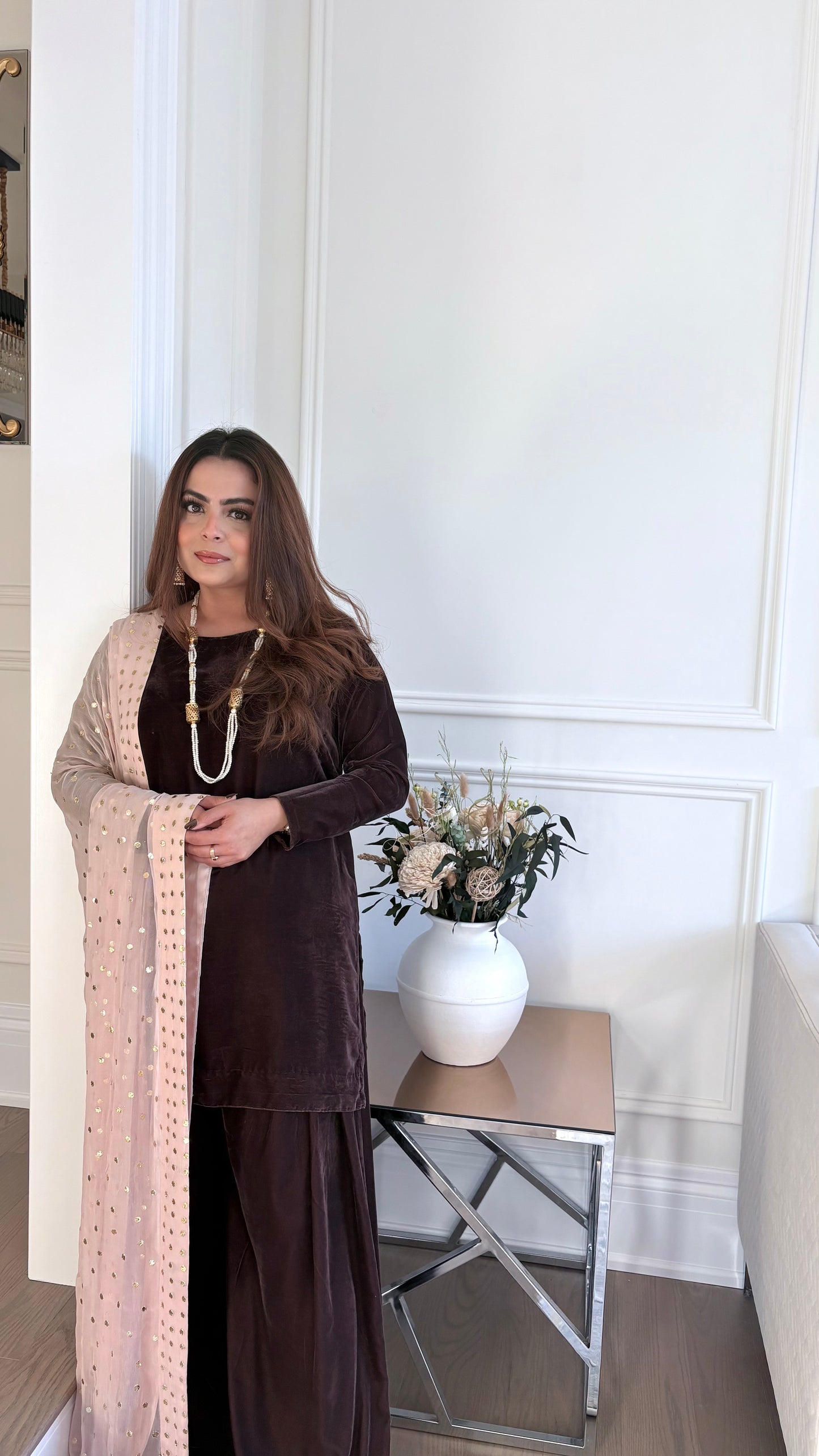 Dark Brown Farshi Shalwar