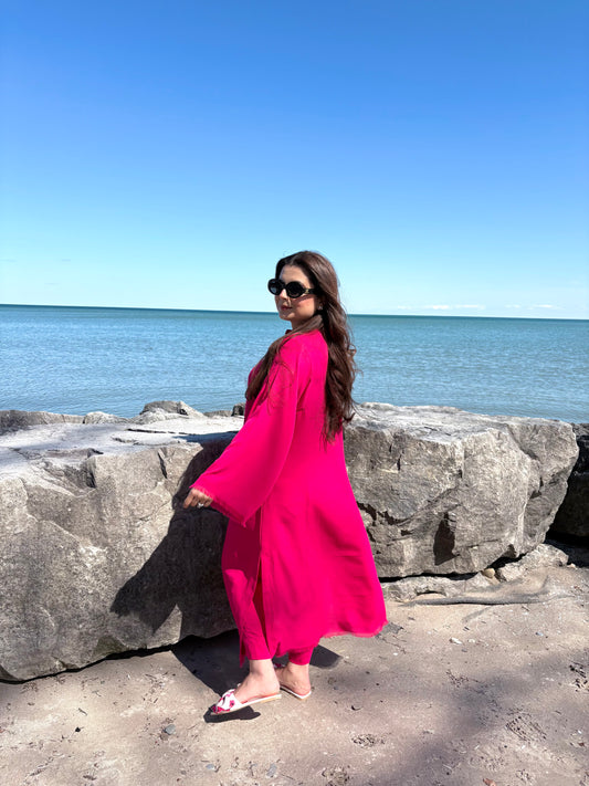 Bright magenta solene set