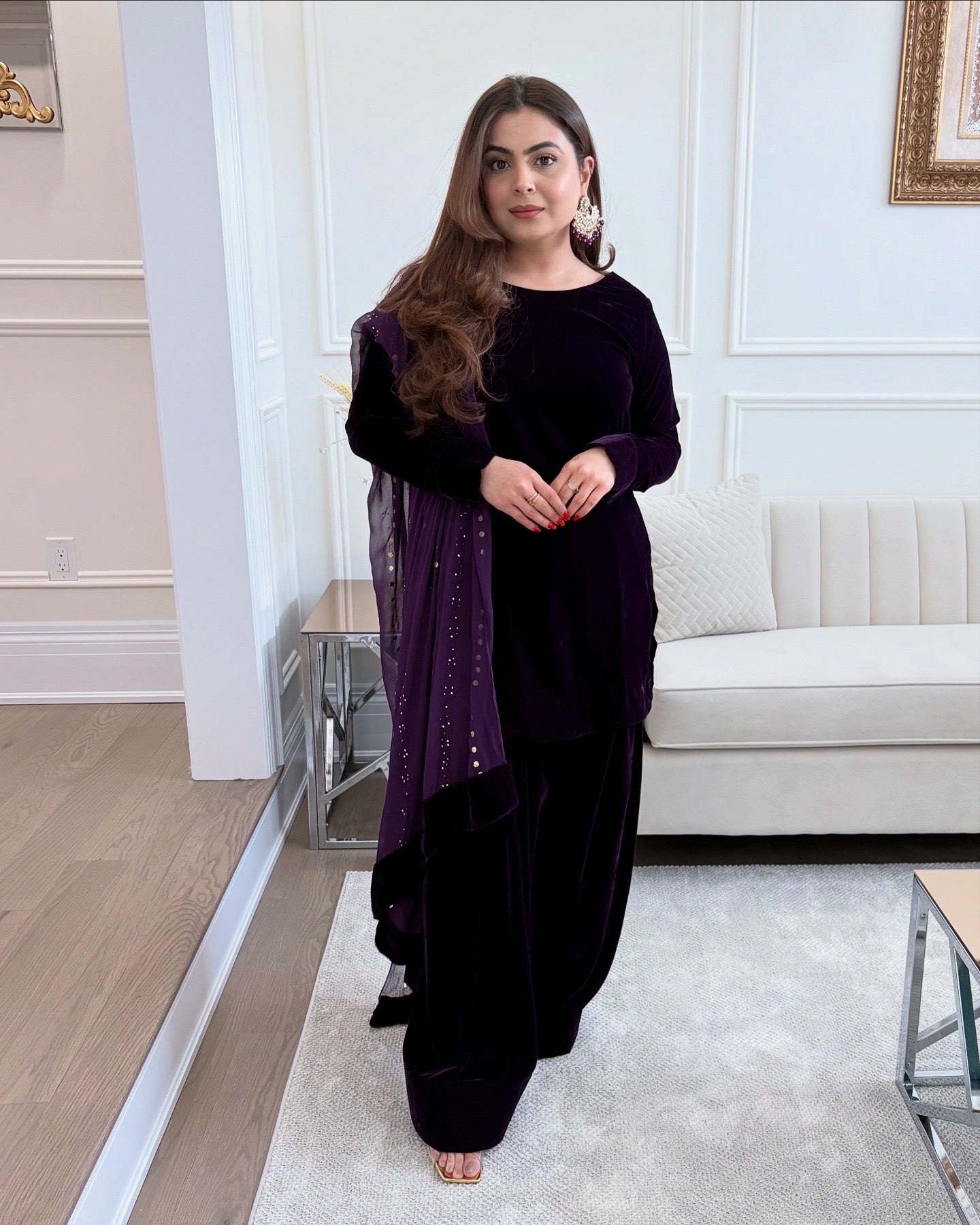 Purple farshi shalwar