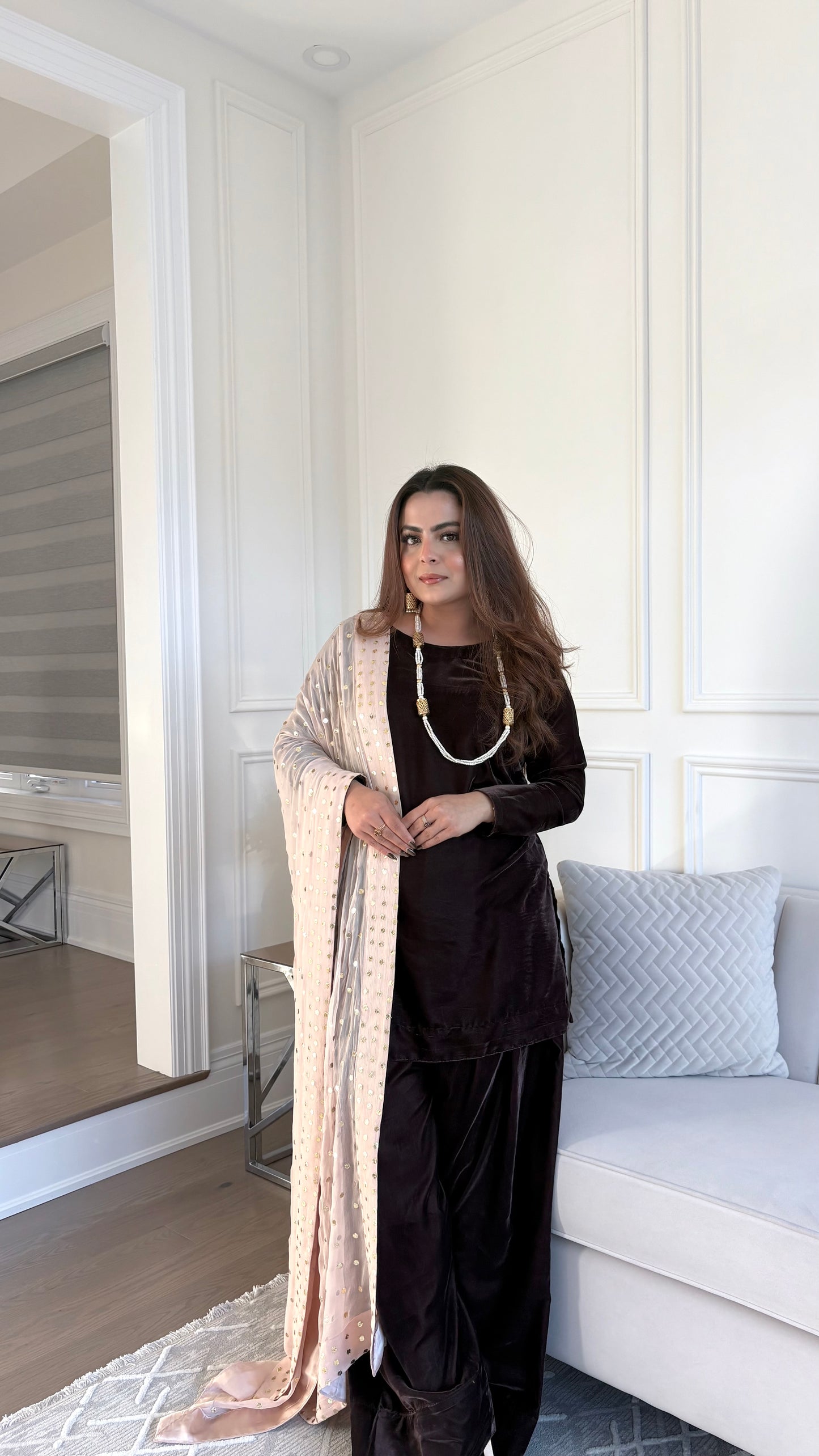 Dark Brown Farshi Shalwar